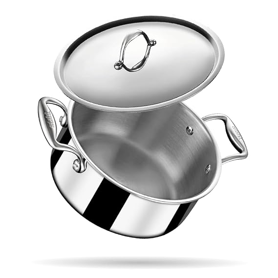 22cm Stahl Artisan Triply Stainless Steel Saucepot with Lid