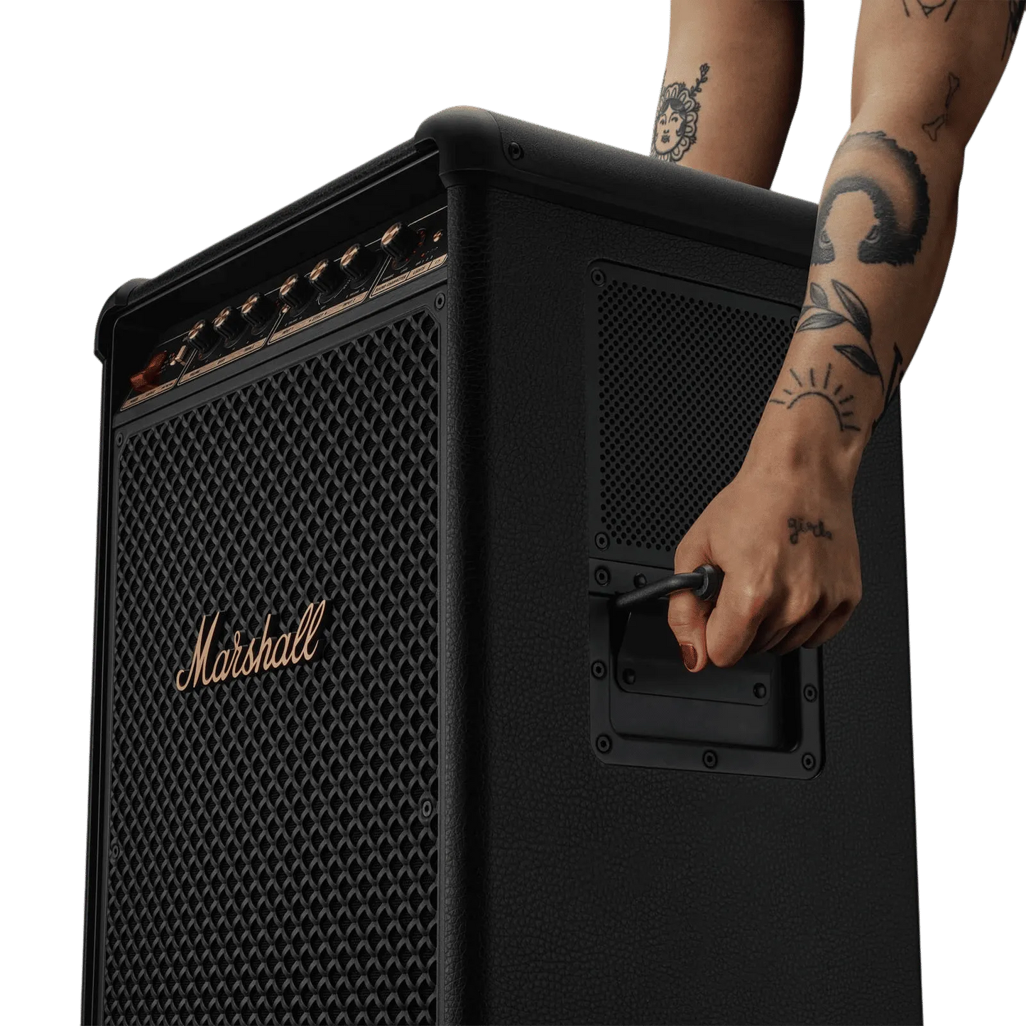 Marshall Bromley 750 Portable Bluetooth Party Speaker with Loud Stereo Sound, Deep Bass & Treble Control, Mic & Instrument Inputs, LED Lights (Black & Brass)