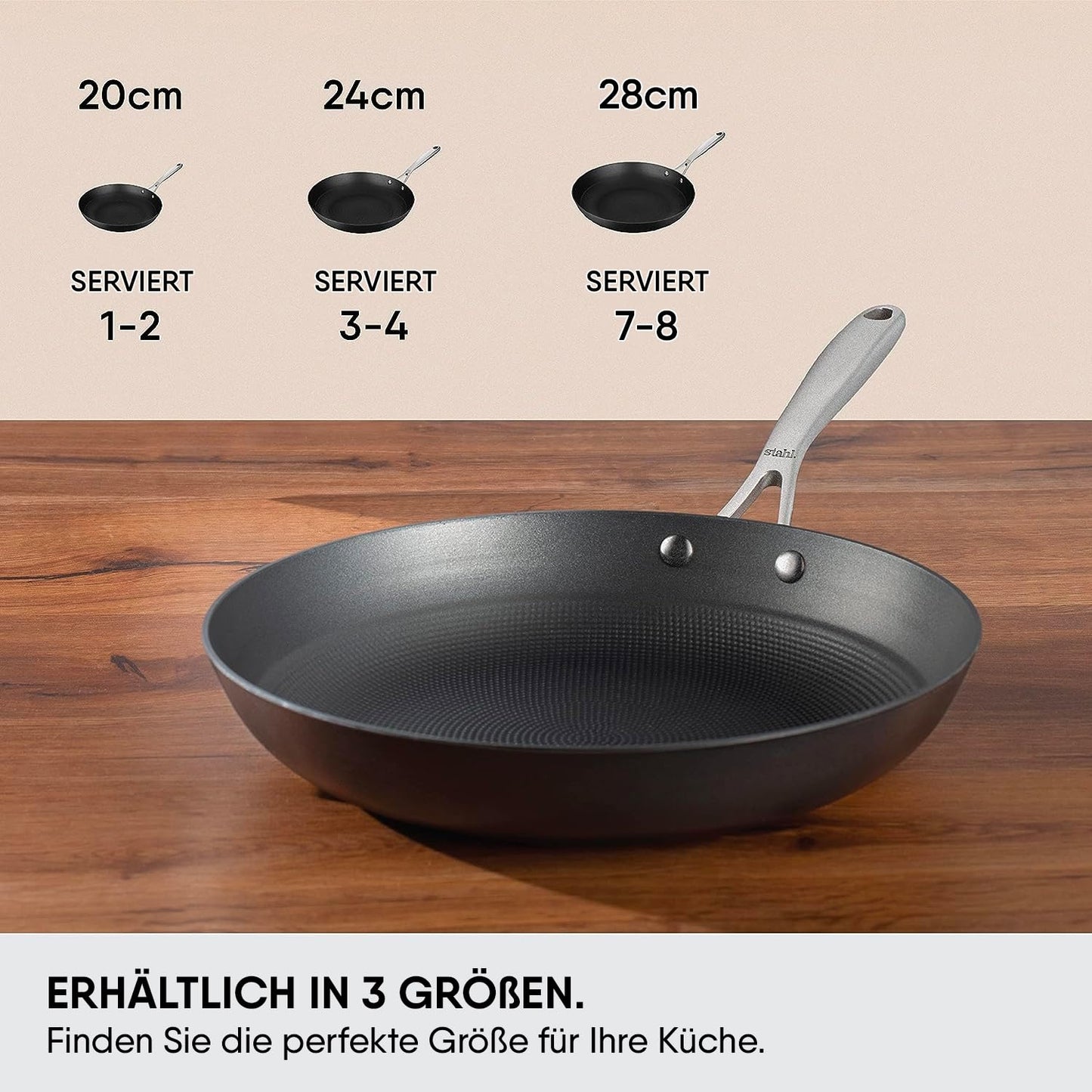 24cm Stahl Blacksmith Cast Iron Frying Pan – l, Heavy-Duty Cookware for Gas & Induction