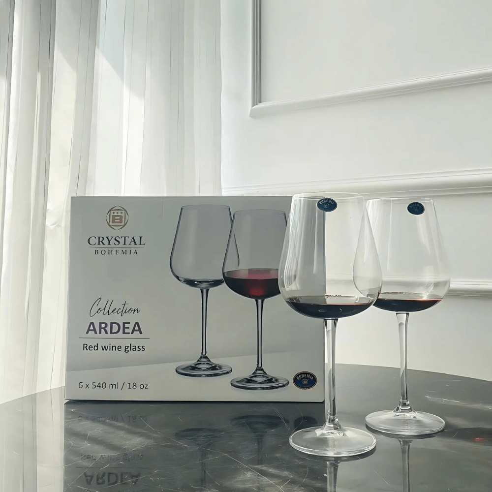 Bohemia Ardea 540 ml Crystal Glass Set of 6 | Premium Czech Drinkware for Wine, Water & Cocktails
