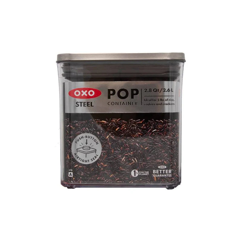 OXO Steel POP Big Square Storage Container - 2600ml