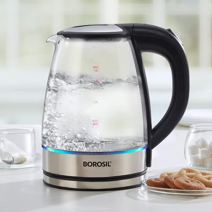 Borosil Electric Glass Kettle Borosilicate Glass Extra Long Cord Dr Ahuja Sons