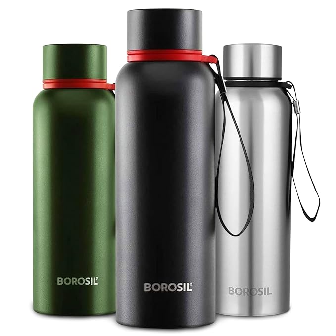 Borosil Hydra Trek 700 ml Stainless Steel Water Bottle ( green)