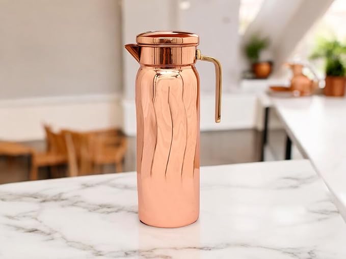 LE CASA Broc Pitcher Copper Jug | Capacity - 1300ML