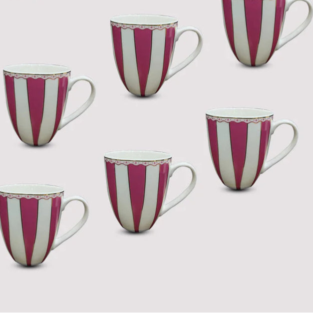 Brunswick American Fine Porcelain Tea & Coffee Mug Set – 280ml (Set of 6) – Handcrafted Luxury Drinkware
