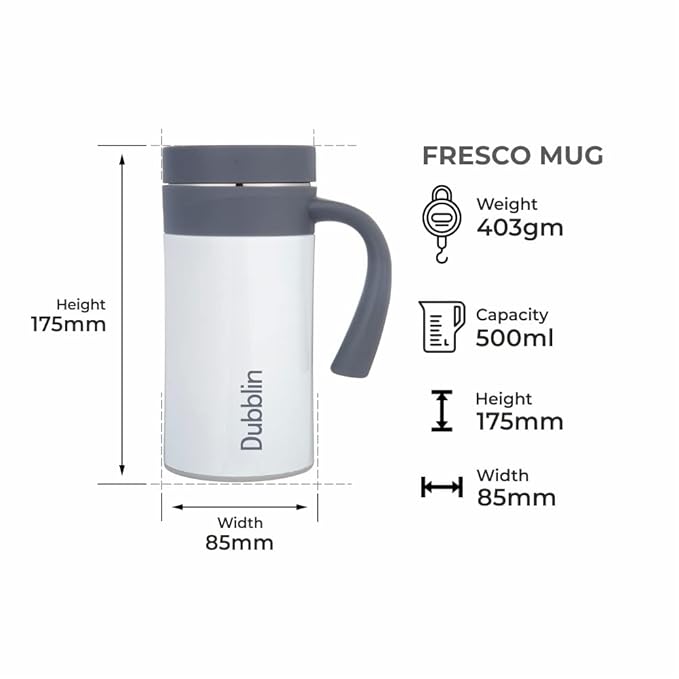 DUBBLIN Fresco Stainless Steel Tea Coffee Mug