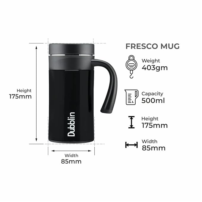 DUBBLIN Fresco Stainless Steel Tea Coffee Mug