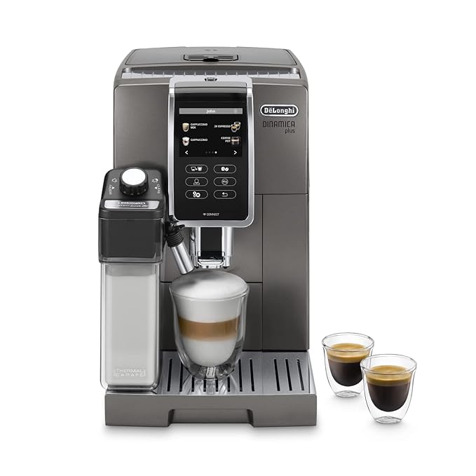 DeLonghi Dinamica Plus Ecam 370.70.B Fully Automatic Coffee Machine with Lattecrema Milk System