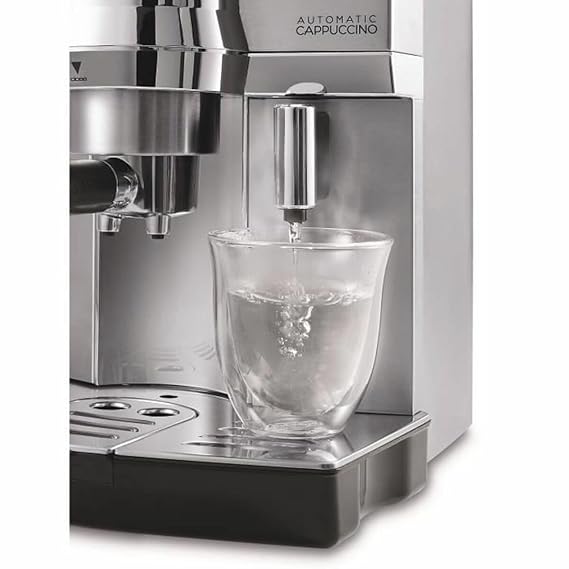 DeLonghi EC850 Espresso & Cappuccino Machine – Pump Coffee Maker with Milk Frother, Water Level Indicator, Self-Priming & Drip Tray (Metallic)