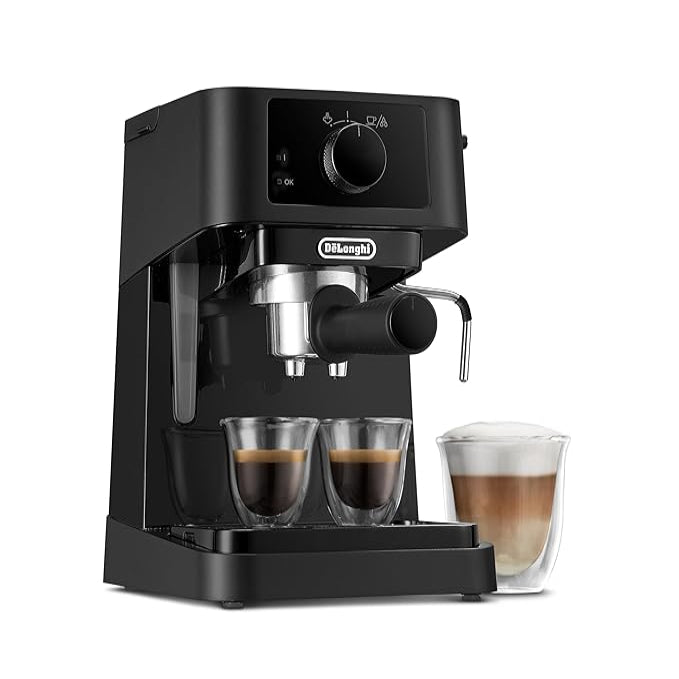 DeLonghi Stilosa EC230.BK Barista Espresso Coffee Machine – Traditional Pump, Black, 15 Bar Pressure