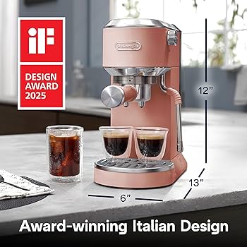 De’Longhi Dedica EC890 Espresso Machine – Stainless Steel Coffee Maker with Touch Display, Advanced Steam Wand for Cappuccino, Latte, Iced & Cold Brew Coffee