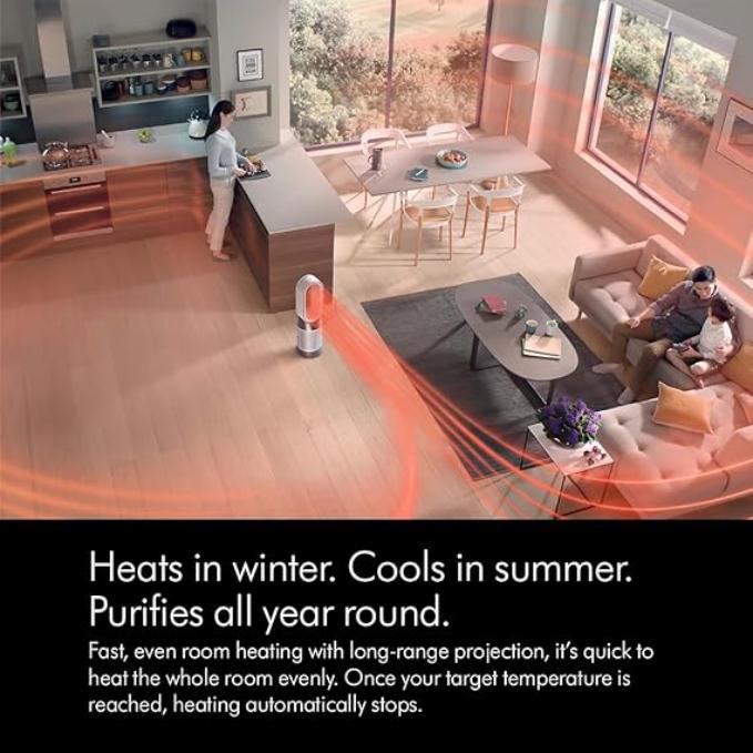 Dyson Hot+Cool™ Gen1 HP10 Air Purifier – White/Silver, HEPA Filtration & Hot & Cool Functionality