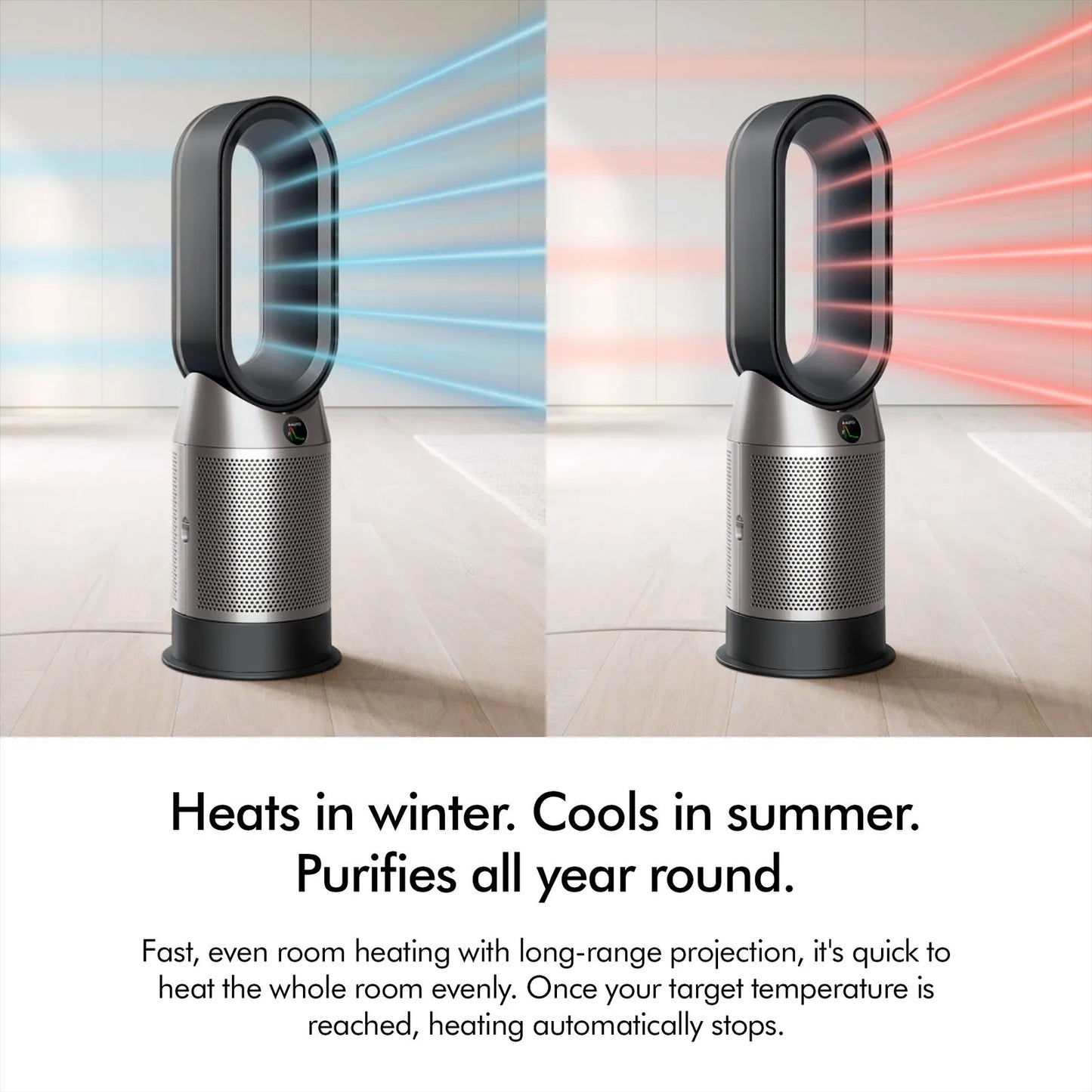 Dyson Hot & Cool HP11 Air Purifier Fan Heater Removes 99.95% Pollutants Cooling & Heating With Remote Control (Black & Nickel)