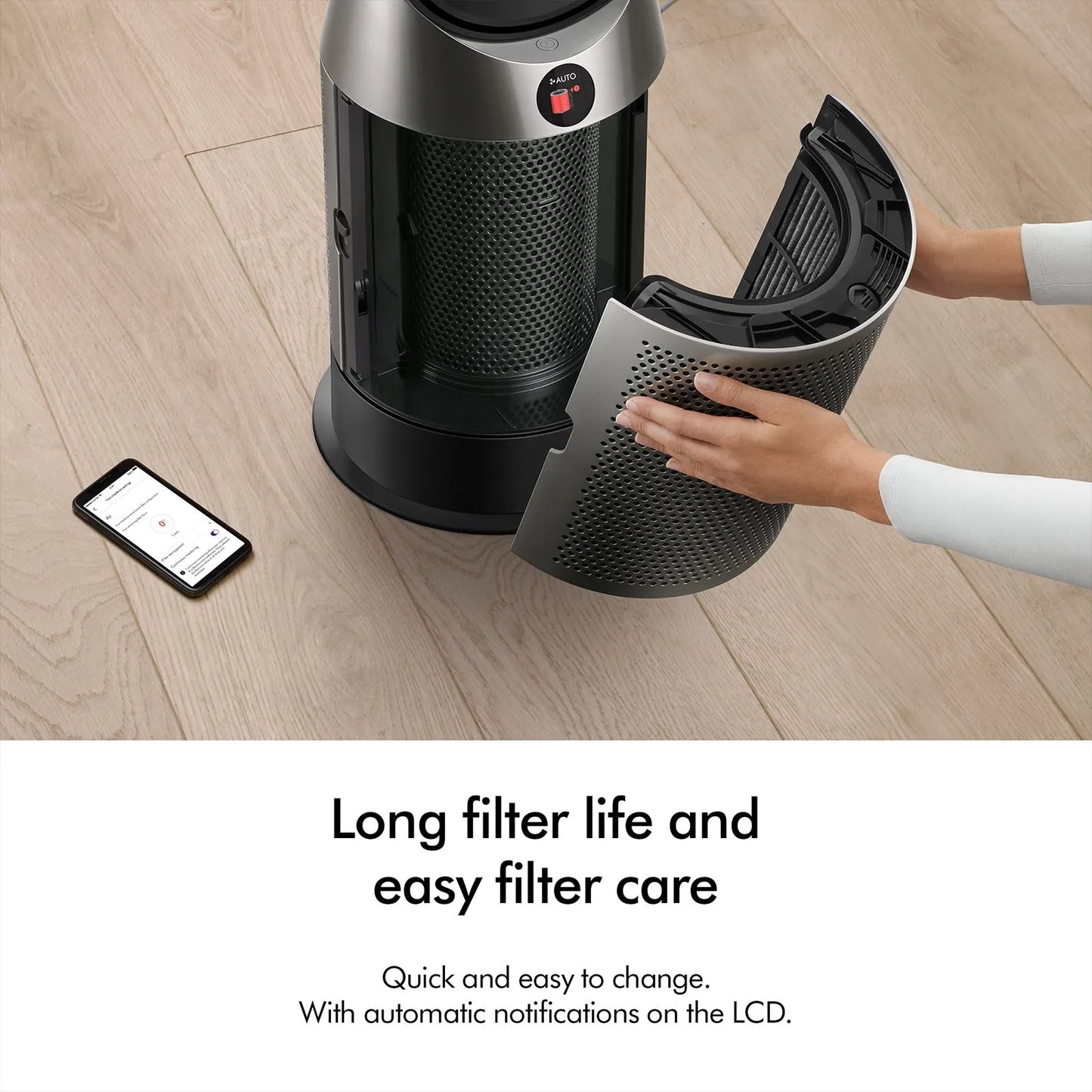 Dyson Hot & Cool HP11 Air Purifier Fan Heater Removes 99.95% Pollutants Cooling & Heating With Remote Control (Black & Nickel)