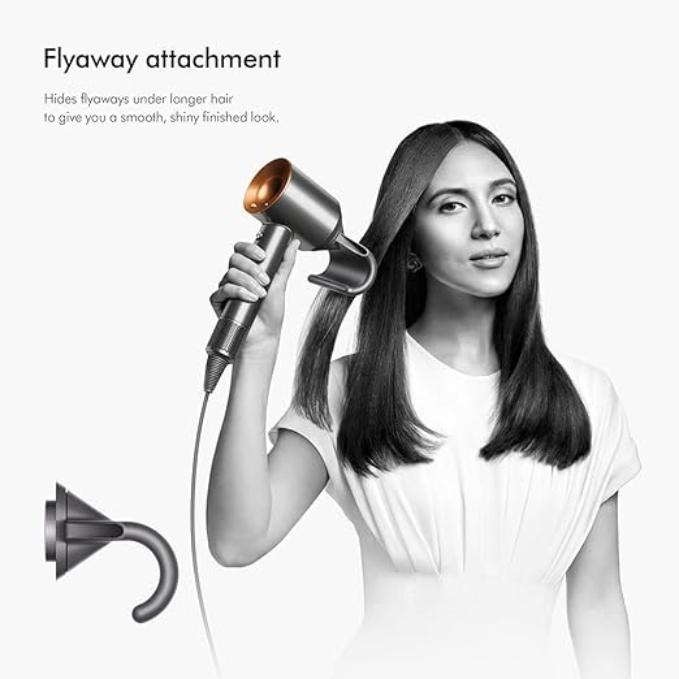 Dyson Supersonic 1380 W Hair Dryer with 4 Heat Setting, Nickel & Copper