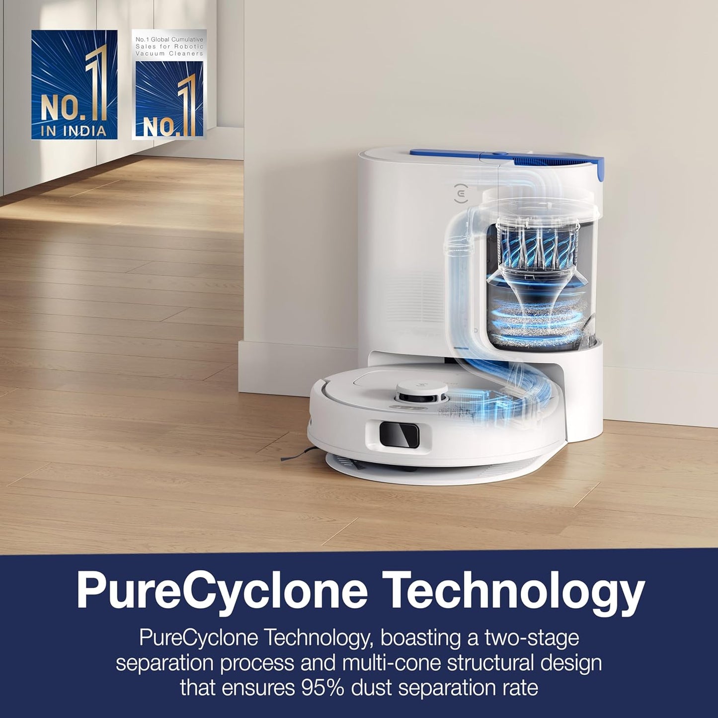 ECOVACS DEEBOT N30 Plus 2-in-1 Robot Vacuum & Mop 2025 Launch 10000Pa Suction, Auto-Empty, TrueMapping, 5200mAh Battery