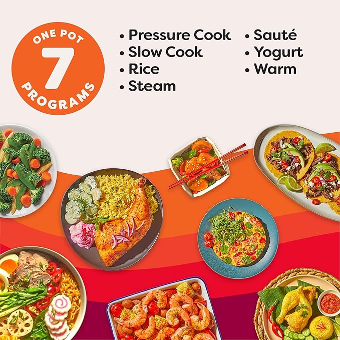 Instant Pot 321 Duo 60 6QT (5.7L) – 7-in-1 Electric Pressure Cooker, Slow Cooker, Rice Cooker, Steamer, Sauté, Yogurt Maker & Food Warmer with SS304 Stainless Steel Inner Pot