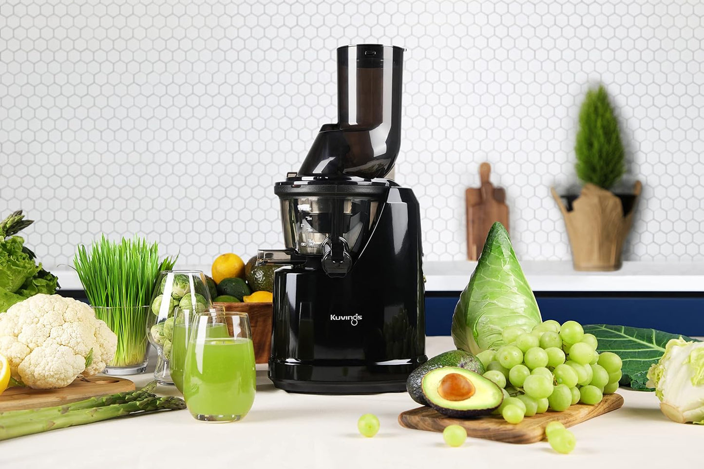 Kuvings B1700 Cold Press Whole Slow Juicer (Phantom Black) 240W Motor, Patented JMCS for 10% More Juice, All-in-1 Fruit & Vegetable Juicer, 12-Year Motor Warranty