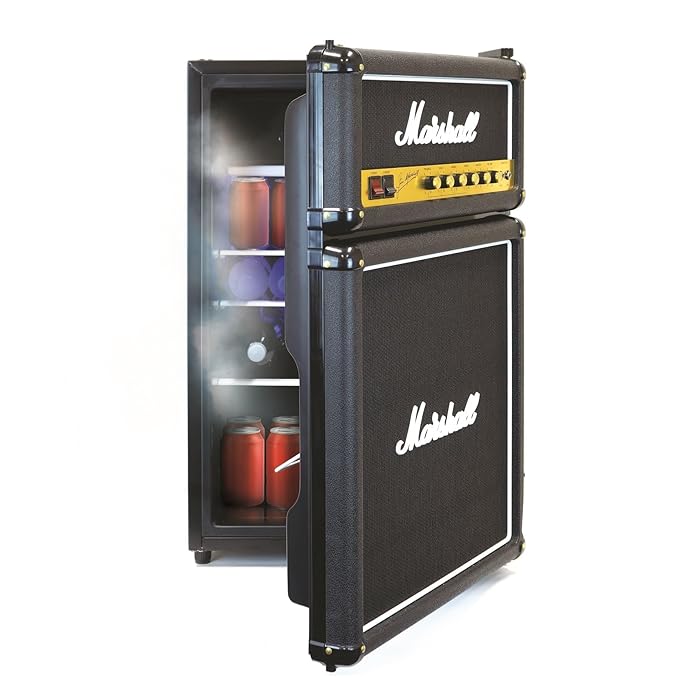 Marshall Fridge Black 4.4 Cu Ft | High Capacity Bar Fridge with Freezer for Home & Office