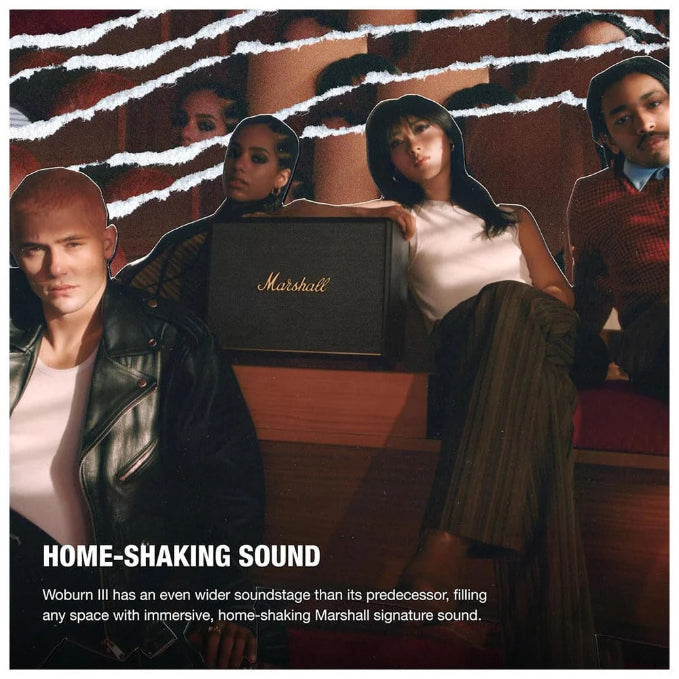 Marshall Woburn III Brown Home Speaker with HDMI, Bluetooth 5.2, RCA & AUX Input – Wired Connectivity, Premium Sound