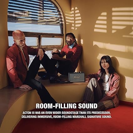 Marshall Acton III Bluetooth Speaker β Wireless & AUX/RCA Connectivity, Compact Stereo Speaker β Black