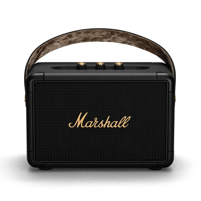 Marshall Kilburn II Portable Bluetooth Speaker with 20+ hours of portable playtime – Black & Brass.
