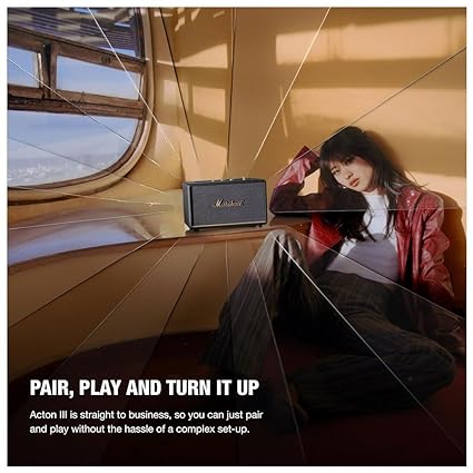 Marshall Kilburn II Portable Bluetooth Speaker with 20+ hours of portable playtime – Black & Brass.