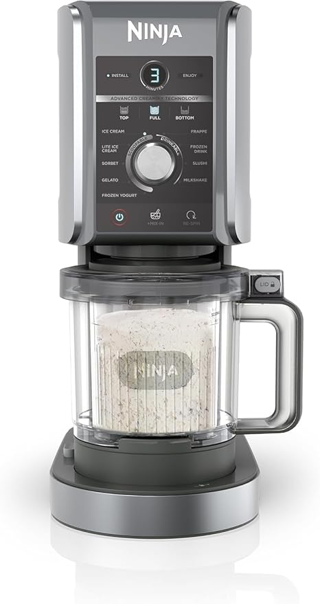 Ninja CREAMi Deluxe NC502EU Ice Cream Maker 10-in-1 Functions Ice Cream, Gelato, Sorbet, Frozen Yogurt & Milkshakes Made in Europe