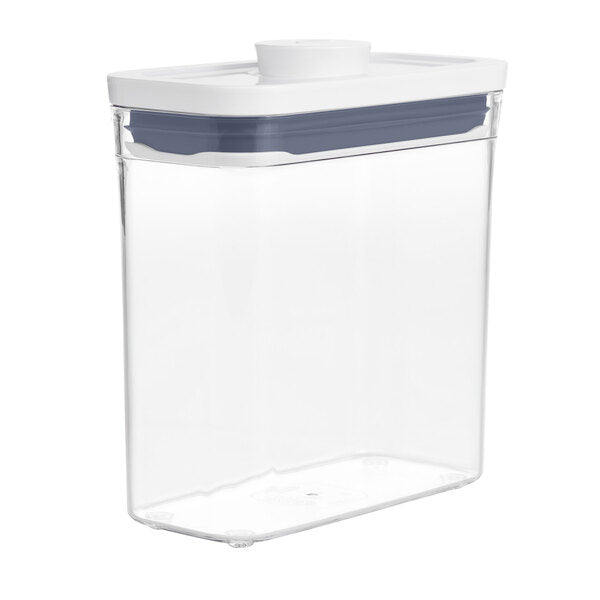 OXO Good Grips 1.2 Qt. Clear Rectangular SAN Plastic Food Storage Container with White POP Lid