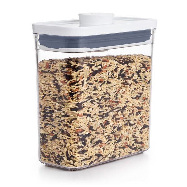 OXO Good Grips 1.2 Qt. Clear Rectangular SAN Plastic Food Storage Container with White POP Lid