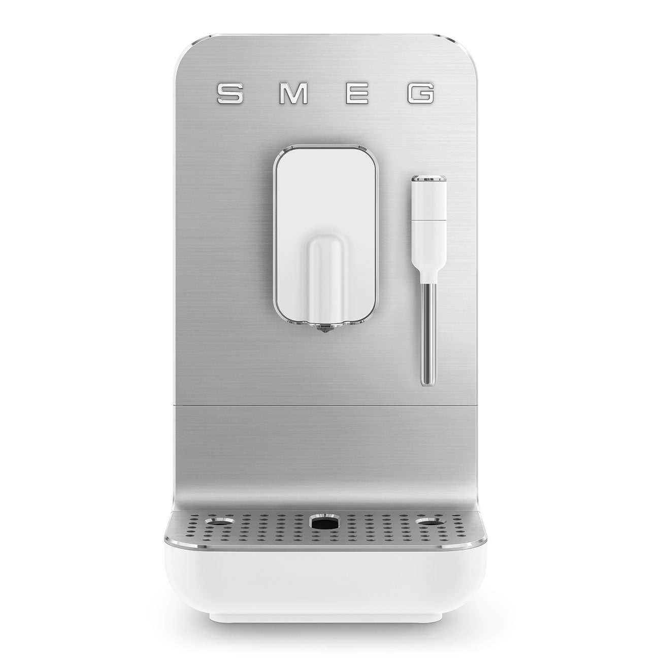 SMEG BCC12WHMEU Automatic Coffee Machine White – Collezione Style, Built-In Grinder, Steam Wand, 19 Bar Pump, Compact & Space-Saving