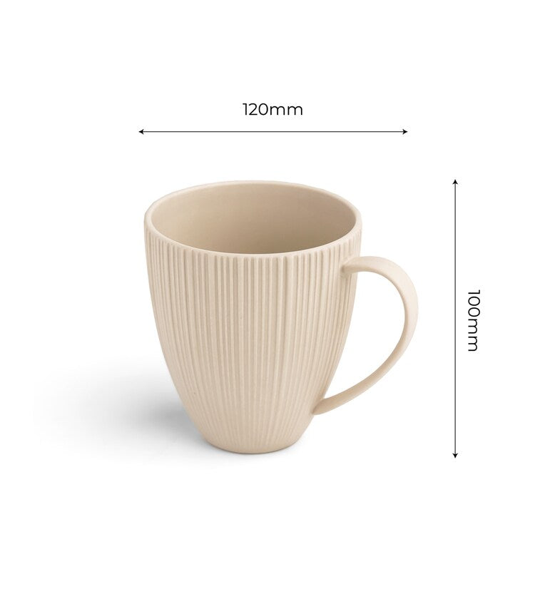 Vogue Diamond Beige Mug Set – 2 x 400ml Ceramic Coffee Mugs