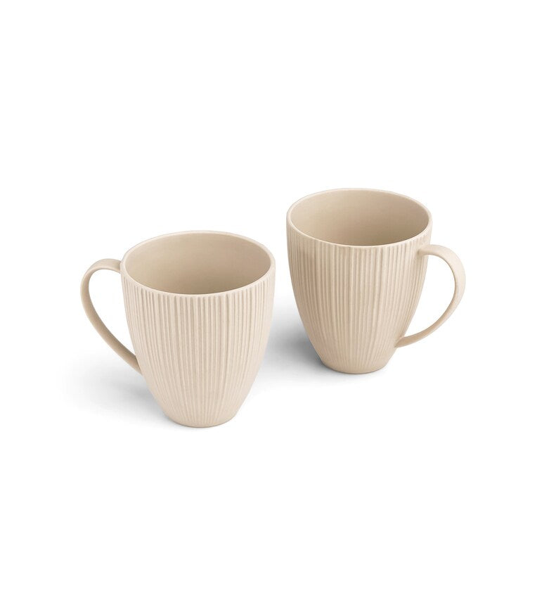 Vogue Diamond Beige Mug Set – 2 x 400ml Ceramic Coffee Mugs