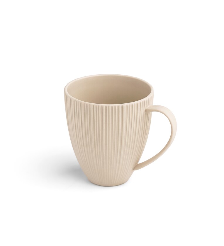 Vogue Diamond Beige Mug Set – 2 x 400ml Ceramic Coffee Mugs