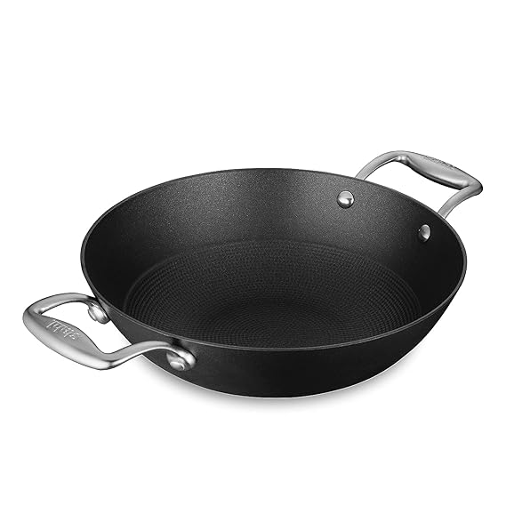 28 cm Stahl Blacksmith Cast Iron Kadhai – Rust-Proof Kadai for Cook