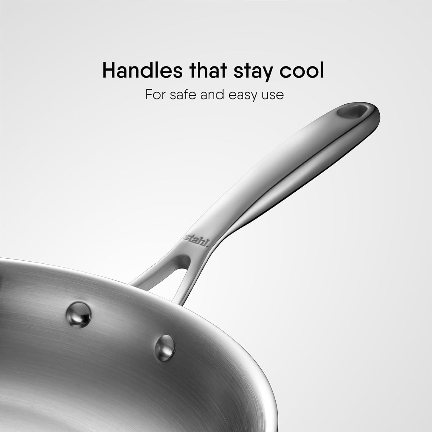 24cm Stahl Artisan Triply Stainless Steel Fry Pan with Lid – Induction & Gas Compatible