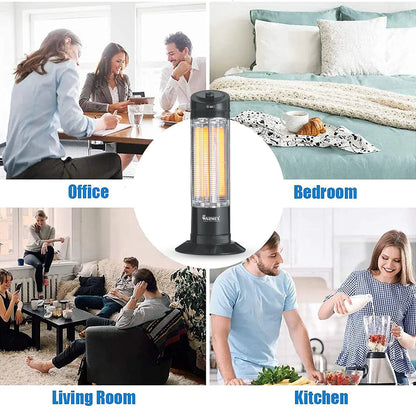 Warmex 600/1200 Watts Room Heater with 2 carbon elements & Overheat protection Black (RAPID
