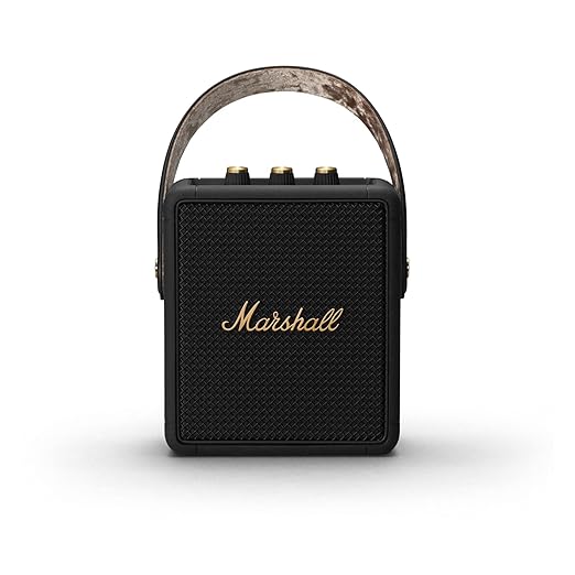 Marshall Stockwell II Portable Bluetooth Speaker – Black & Brass.
