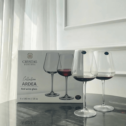 Bohemia Ardea 540 ml Crystal Glass Set of 6 | Premium Czech Drinkware for Wine, Water & Cocktails