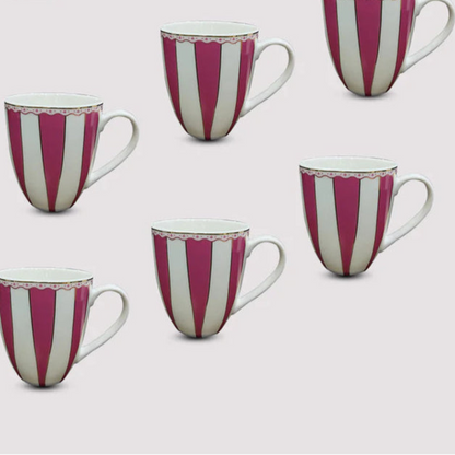 Brunswick American Fine Porcelain Tea & Coffee Mug Set – 280ml (Set of 6) – Handcrafted Luxury Drinkware
