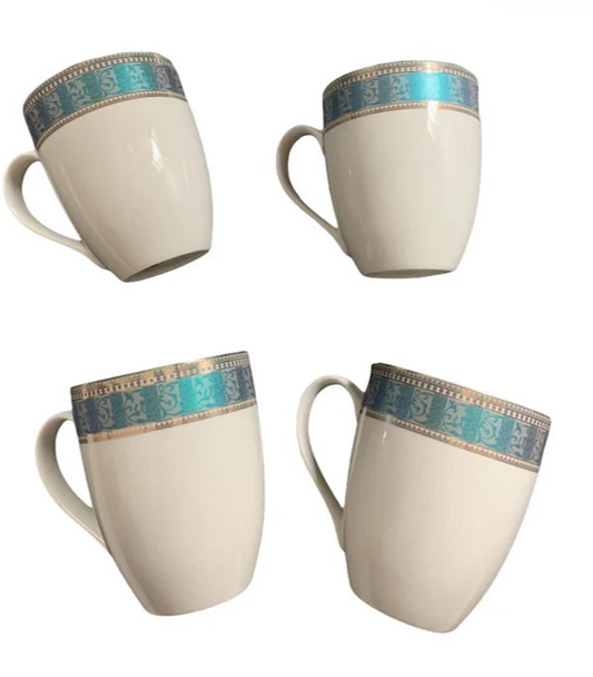 Brunswick American Fine Porcelain Tea & Coffee Mug Set – 280ml (Set of 4) – Handcrafted Luxury Drinkware