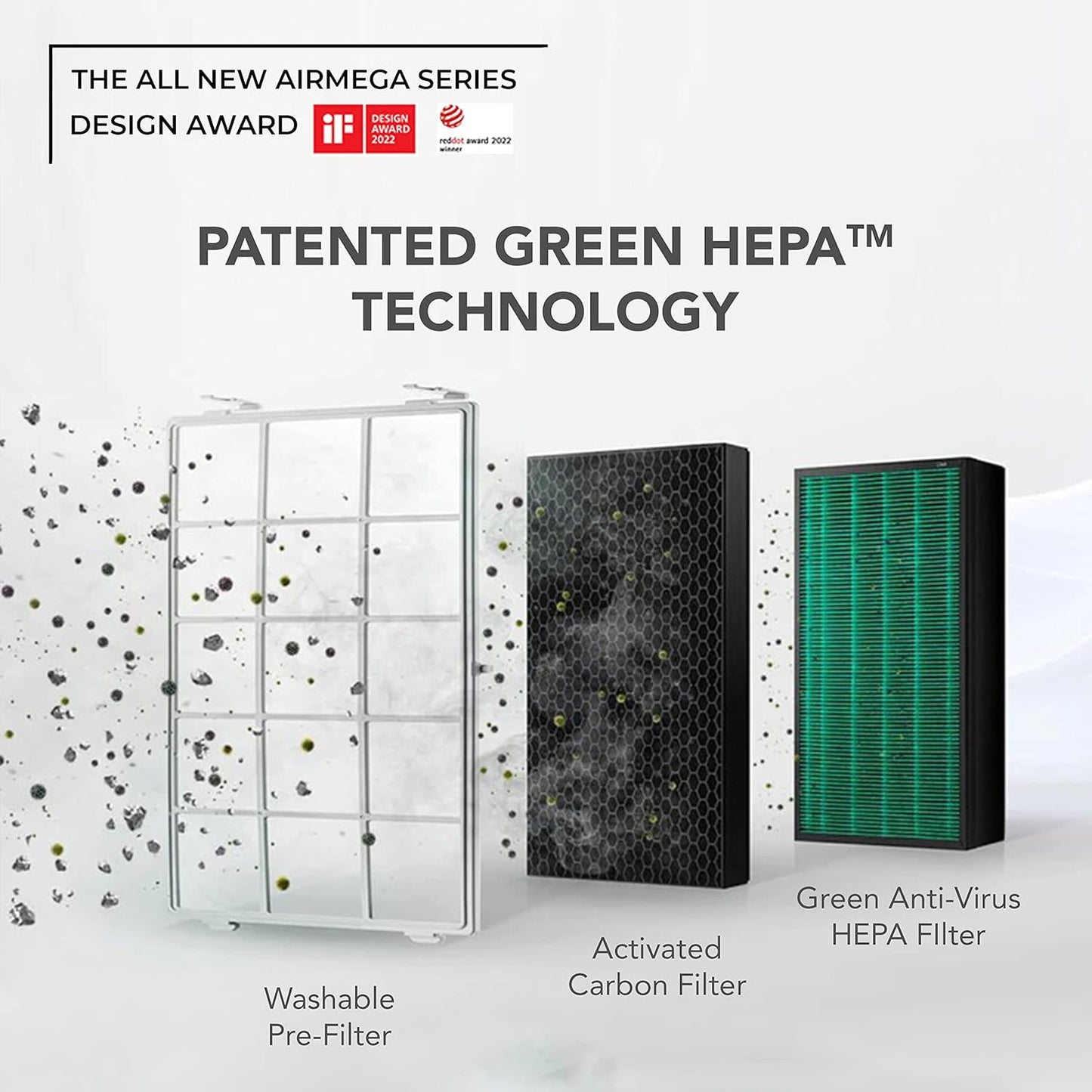 Coway AirMega Storm (AP-1220B) Professional Air Purifier – 8500H Filter Life, Green True HEPA, 99.99% Virus & PM 0.1 Removal, 7-Year Warranty, Home Use