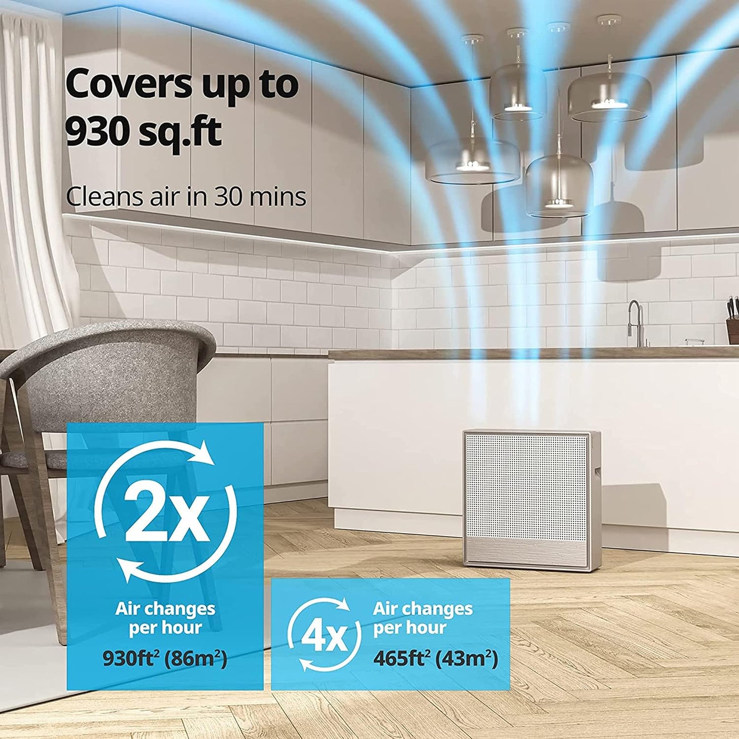 Coway Airmega 250 (AP-1720H) Air Purifier – Anti-Virus True HEPA H13, 8500H Filter Life, Removes PM 0.01 with 99.999% Efficiency for Living Room