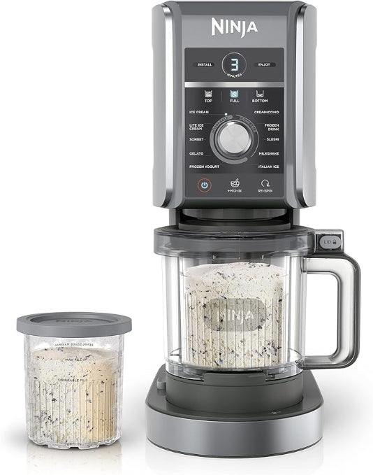 Ninja CREAMi Deluxe 11-in-1 Ice Cream & Frozen Treat Maker – XL Capacity, Silver  Makes Ice Cream, Sorbet, Milkshakes, Frozen Yogurt & More  Includes 2 Large 24 oz Tubs