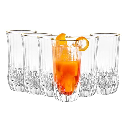 DUBBLIN Santorini 335 Gold Premium Juice and Water Glasses - Set of 6