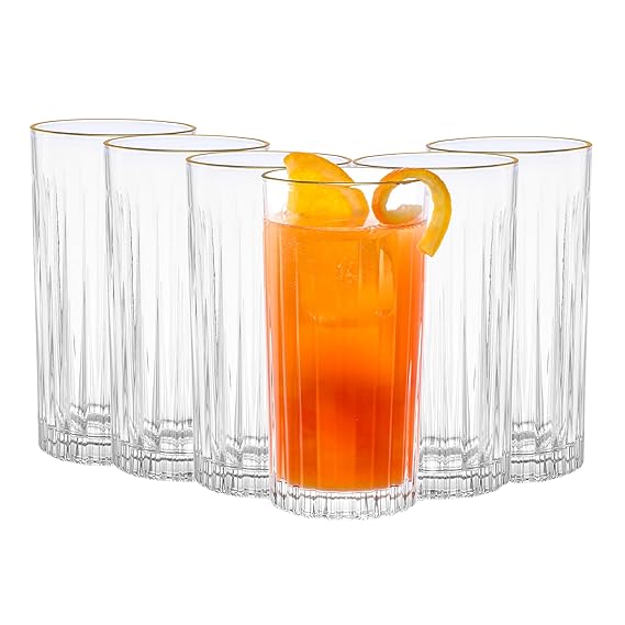 DUBBLIN Bristol 420 Gold Premium Juice and Water Glasses - Set of 6