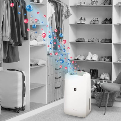 SHARP DW-P10M-W Electric Dehumidifier with Plasmacluster Technology – Removes Mold, Viruses, Odors & Excess Moisture for Cleaner Home Air