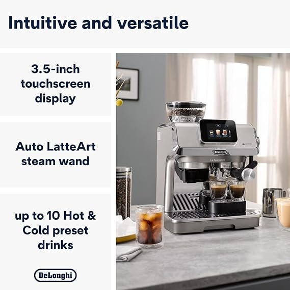 DeLonghi Cold Brew Coffee Machine, La Specialista Touch EC9455.M, Barista Style Espresso Coffee Machine with Built-in Grinder, 9 Recipes, Intuitive Touch Control, Automatic or Manual Milk Frother