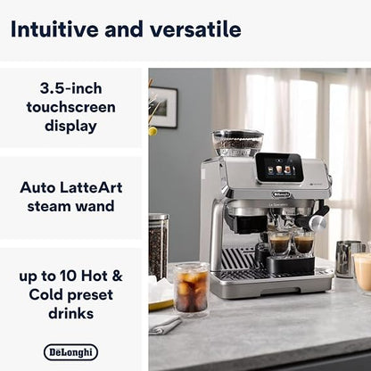 DeLonghi Cold Brew Coffee Machine, La Specialista Touch EC9455.M, Barista Style Espresso Coffee Machine with Built-in Grinder, 9 Recipes, Intuitive Touch Control, Automatic or Manual Milk Frother