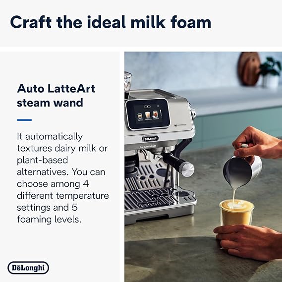 DeLonghi Cold Brew Coffee Machine, La Specialista Touch EC9455.M, Barista Style Espresso Coffee Machine with Built-in Grinder, 9 Recipes, Intuitive Touch Control, Automatic or Manual Milk Frother